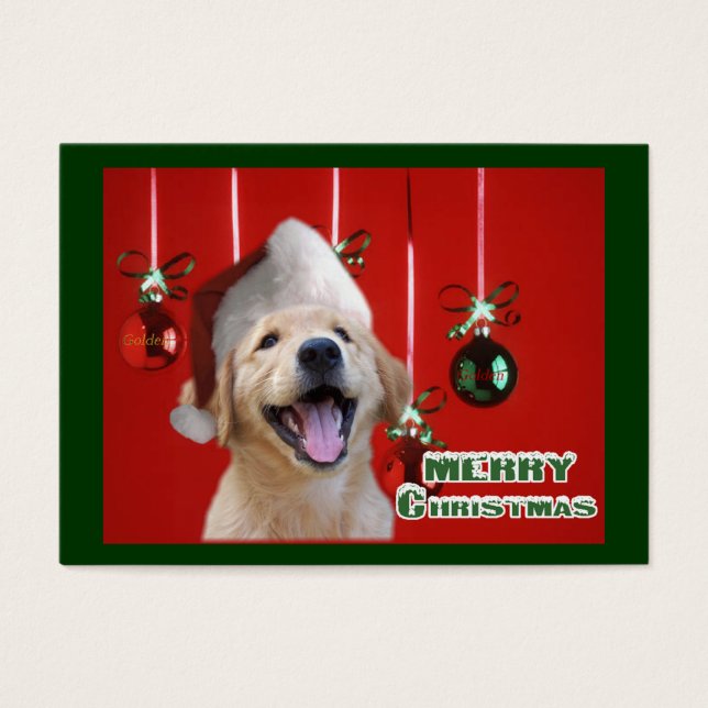 Regalos de tarjetas de Navidades de Golden Retriev (Frente)