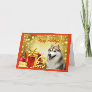 Regalos de tarjetas de Navidades Husky Siberianos