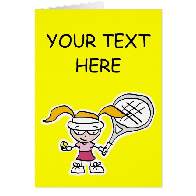 Regalos de tenis y tarjetas con un chica personali (Frente)