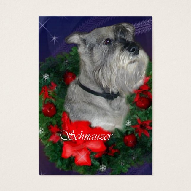 Regalos estándar de Navidades Schnauzer (Frente)