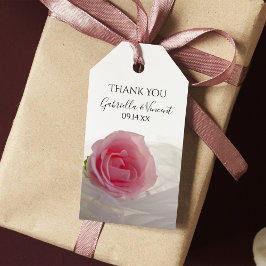 Regalos Etiquetas de agradecimiento para boda con rosa ros