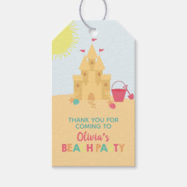 Regalos Etiquetas de Castillo de Arena para Fiesta de Cump