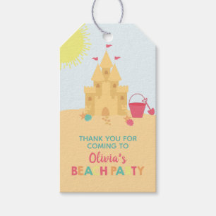 Regalos Etiquetas de Castillo de Arena para Fiesta de Cump