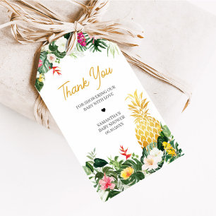 Regalos Etiquetas de Favor para Baby Shower de Piña Aloha