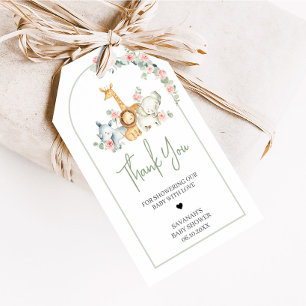 Regalos Etiquetas de Favor para Baby Shower Floral de Anim