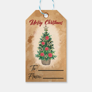 Regalos Etiquetas de regalo de árbol de Navidad para envol