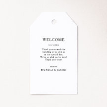 Etiquetas de regalo de bienvenida clásicas para Bo