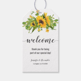 Regalos Etiquetas de regalo de bienvenida para girasoles