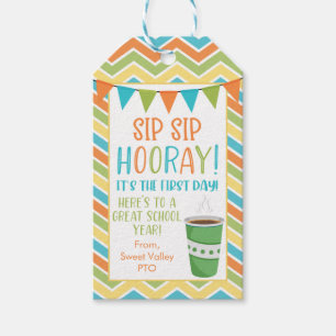 Regalos Etiquetas de regalo de café para el primer día de 