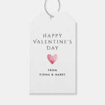 Etiquetas de regalo de corazones de acuarela para 