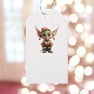Regalos Etiquetas de regalo de elf White para Navidades de