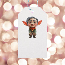 Etiquetas de regalo de Elf White para Navidades de