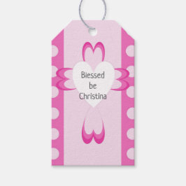 Regalos Etiquetas de regalo de favor de bautizo rosa para 