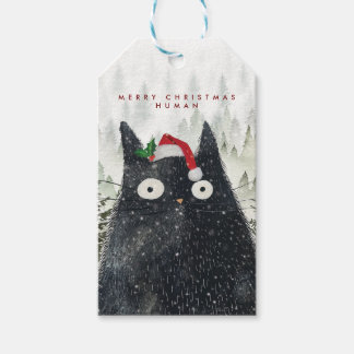 Regalos Etiquetas de regalo de gato humano para Navidad