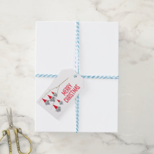 Regalos Etiquetas de regalo de gorras rojos para Feliz Nav