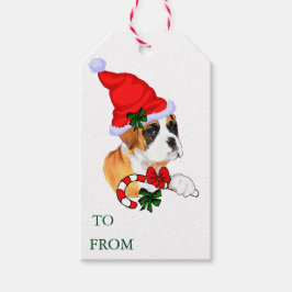 Regalos Etiquetas de regalo de Navidad para perro de boxea