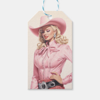 Regalos Etiquetas de regalo de Pinup para Vintage Cowgirl