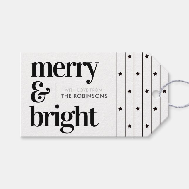 Regalos Etiquetas de regalo en blanco y negro para cerezos (Frente (Horizontal))