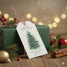 Etiquetas de regalo festivas de Feliz Navidad para