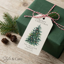 Etiquetas de regalo festivas de Feliz Navidad para
