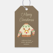 Etiquetas de regalo navideño personalizadas para s