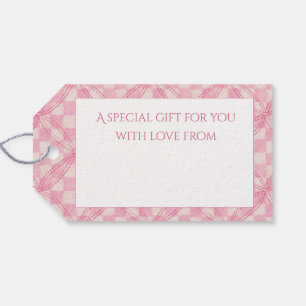 REGALOS ETIQUETAS DE REGALO PARA COLCHA DE CUADROS ROSA /