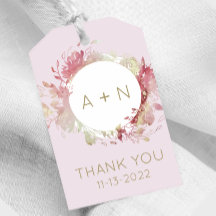 Etiquetas de regalo para monograma color de agua r