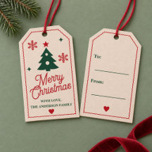 Etiquetas de regalo personalizadas para árbol de N