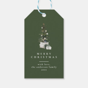 Regalos Etiquetas de regalo verde para la tipografía mínim