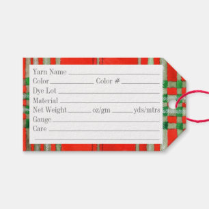 Regalos Etiquetas para adultos RED SCOTT TARTAN de 3.5"x2"