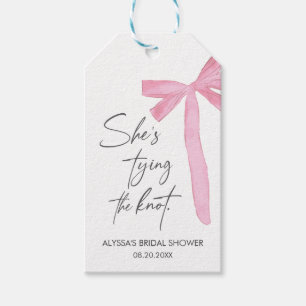 Regalos Etiquetas para despedida de soltera con lazo rosa