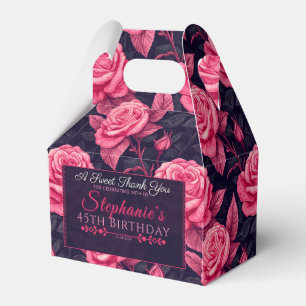 Regalos Moderna Caja De Favor De Cumpleaños De Rosa Para E