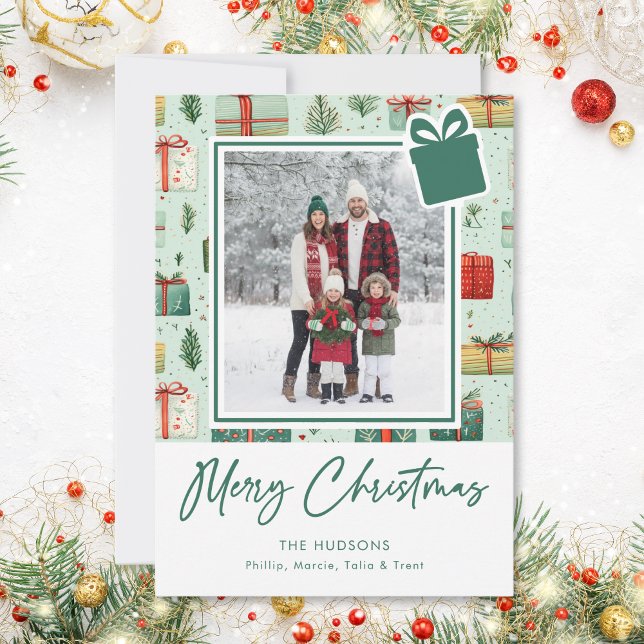 Regalos modernos de Navidad festivos (Modern Festive Merry Christmas Gifts Holiday Card)