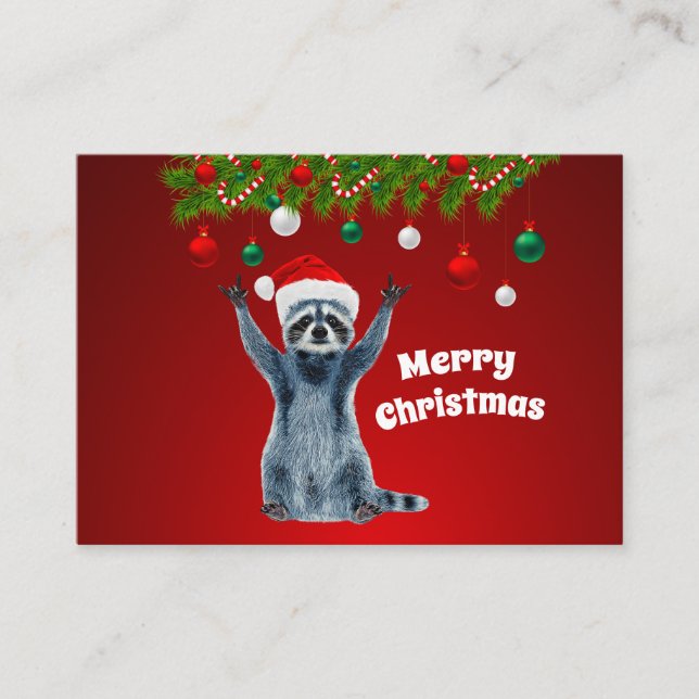 Regalos Navidades tarjetas Raccoon divertida (Anverso)