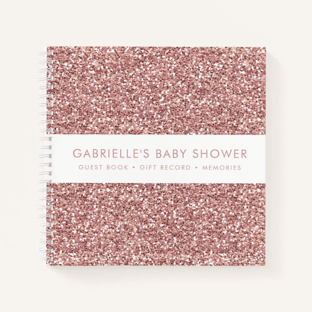 Regalos para Baby Shower de Purpurina Rosa + Libro (Anverso)