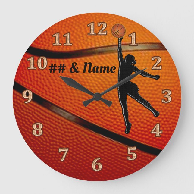Regalos para Chicas de baloncesto Reloj de balonce (Anverso)