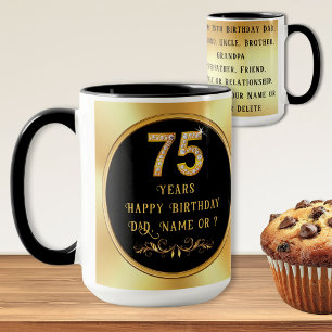 Regalos para el 75 cumpleaños de hombres. Tazas pa