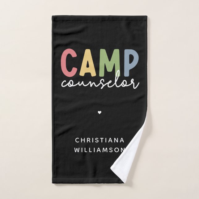 Regalos personalizados de consejero de campamento (Toalla de mano)
