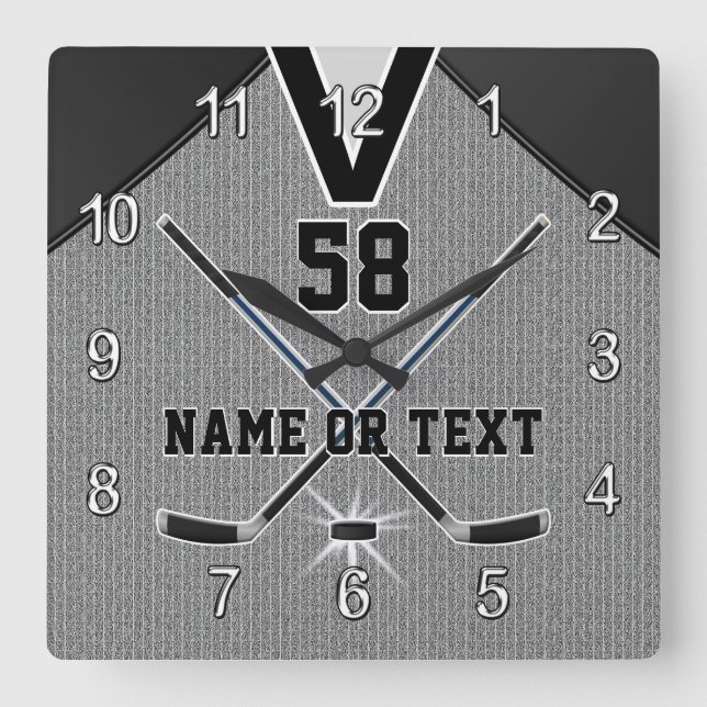 Regalos personalizados del reloj del hockey para (Anverso)