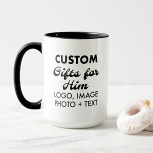 Regalos personalizados para él negro de la taza de