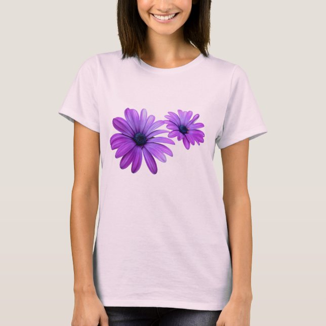 Regalos púrpuras del camisetas de la flor de la (Anverso)
