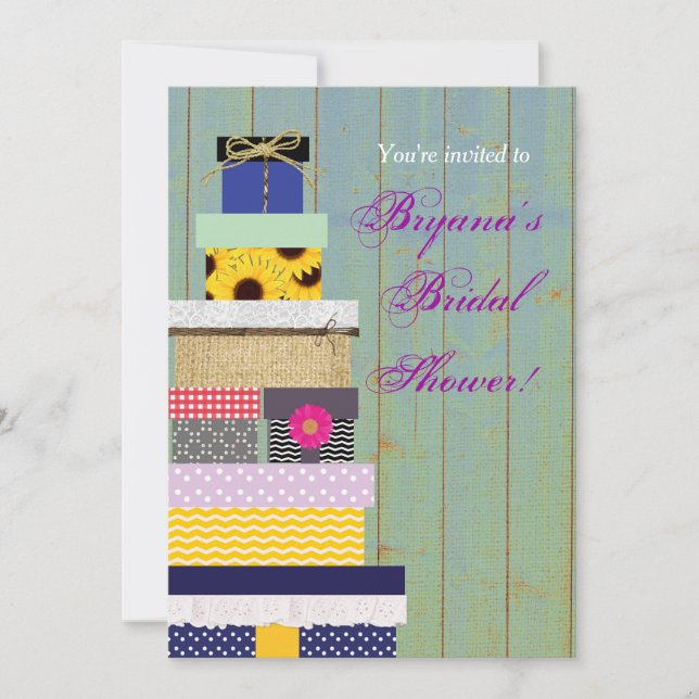 Regalos Rusticos apilados Invitación a Moda de duc (Anverso)