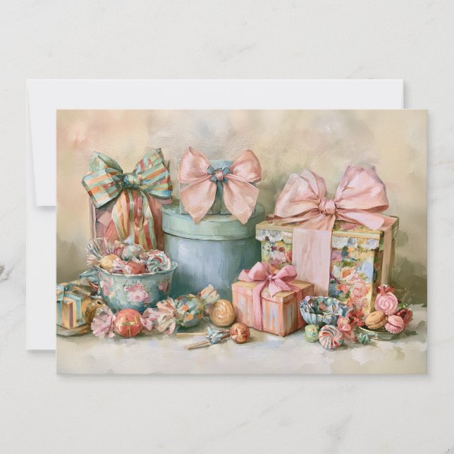 Regalos Vintage Pastel Dulces Navidad  (Anverso)