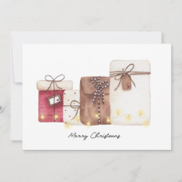 Regalos y luces de tarjetas de navidades