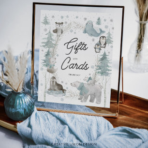 Regalos y tarjetas de Baby Shower de invierno para