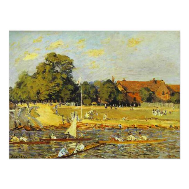 Regatta en Hampton Court Alfred Sisley Poster (Anverso)