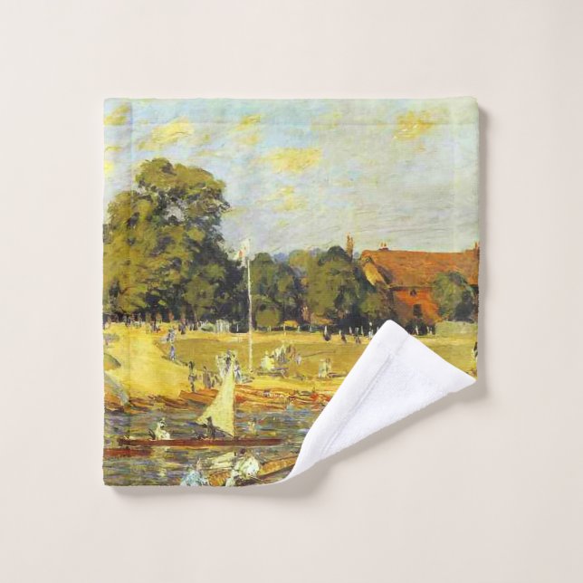 Regatta en Hampton Court Alfred Sisley Poster (Toallita)