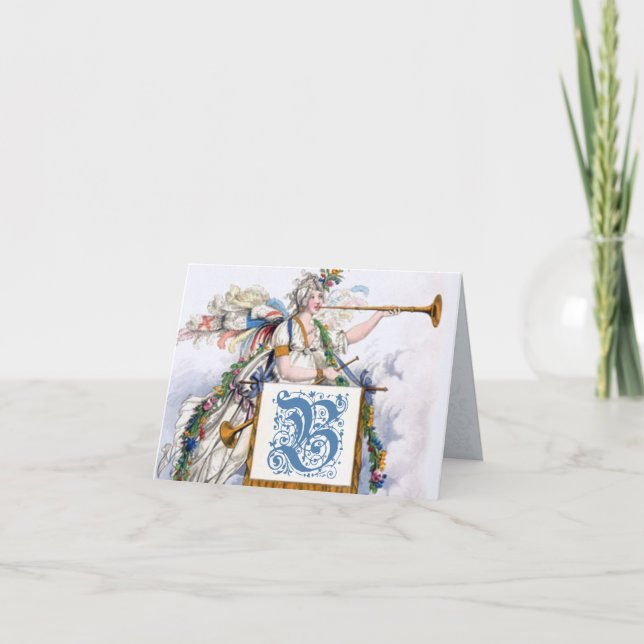 Regencia georgiana Monograma B inicial Notecards (Anverso)