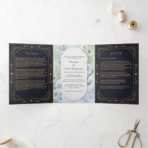 Regencia Regal Invitación a la boda triple