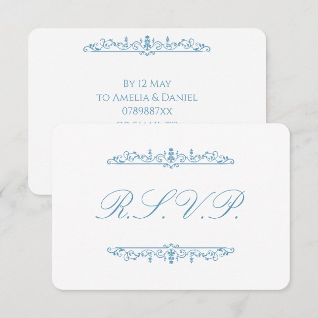Regency Azul y Blanco RSVP (Anverso / Reverso)